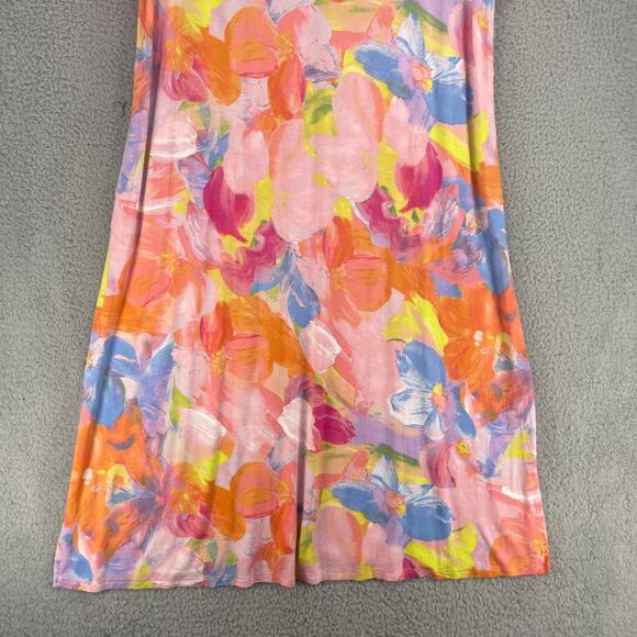 Quaker Factory Womens Floral Colorful Dress Maxi Sz XL Long Rayon Stretch Flowy - Picture 11 of 15